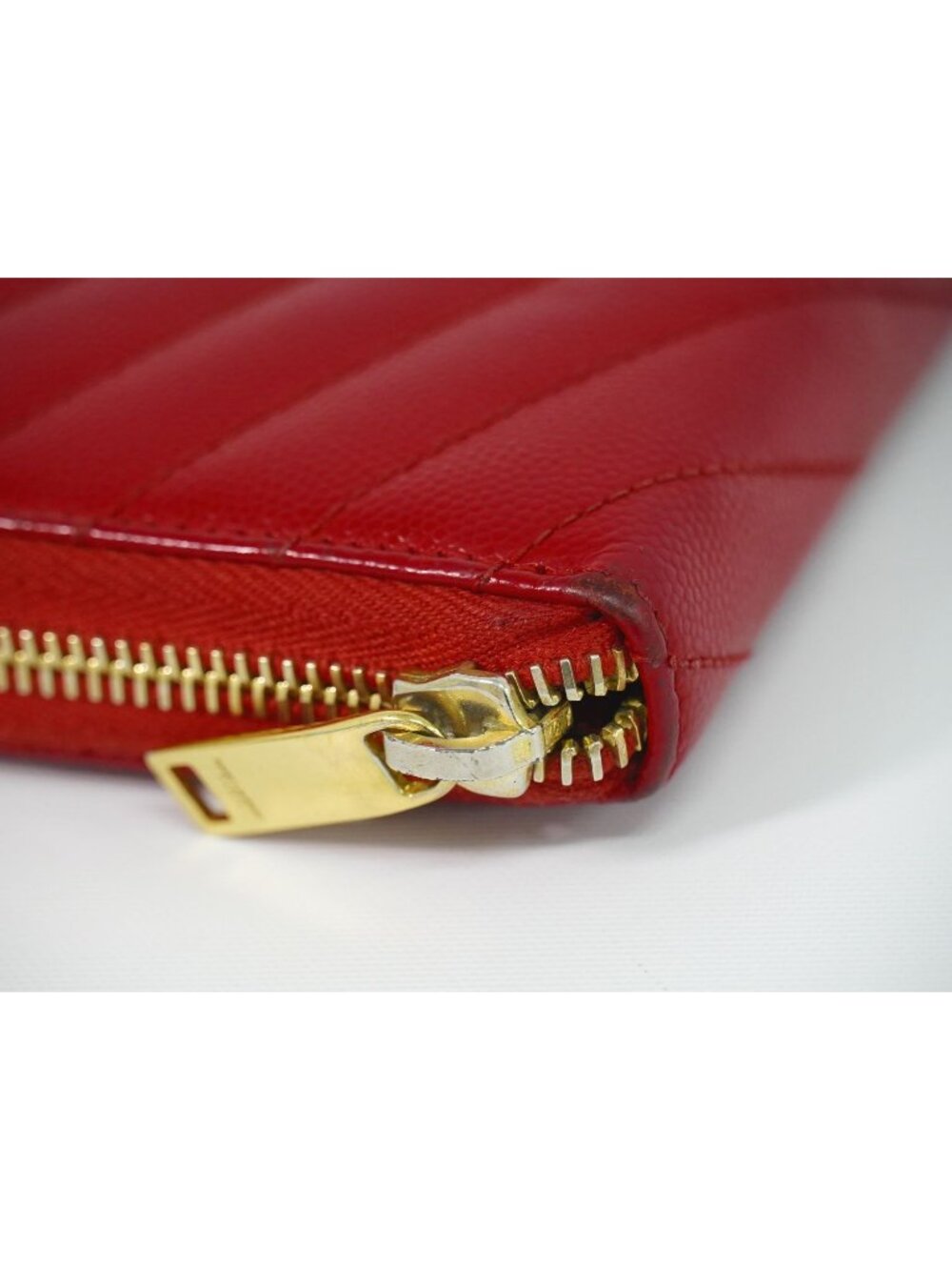Saint Laurent YSL Cassandra Stitch Leather Zip Around Wallet - Picture 6 of 9